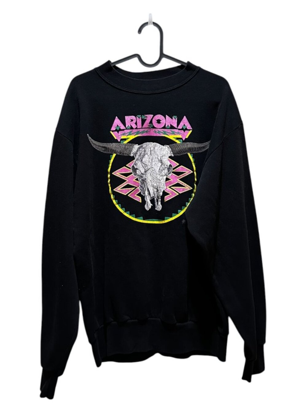 Vintage Hazelwood Arizona State Black Crewneck Sweatshirt Aztec Tea Cow Skull